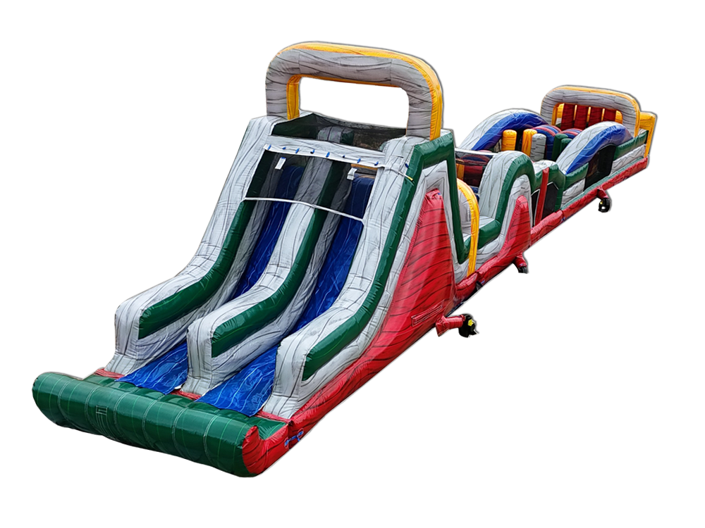 85 FT Dual Lane Extreme Obstacle Course Wet & Dry