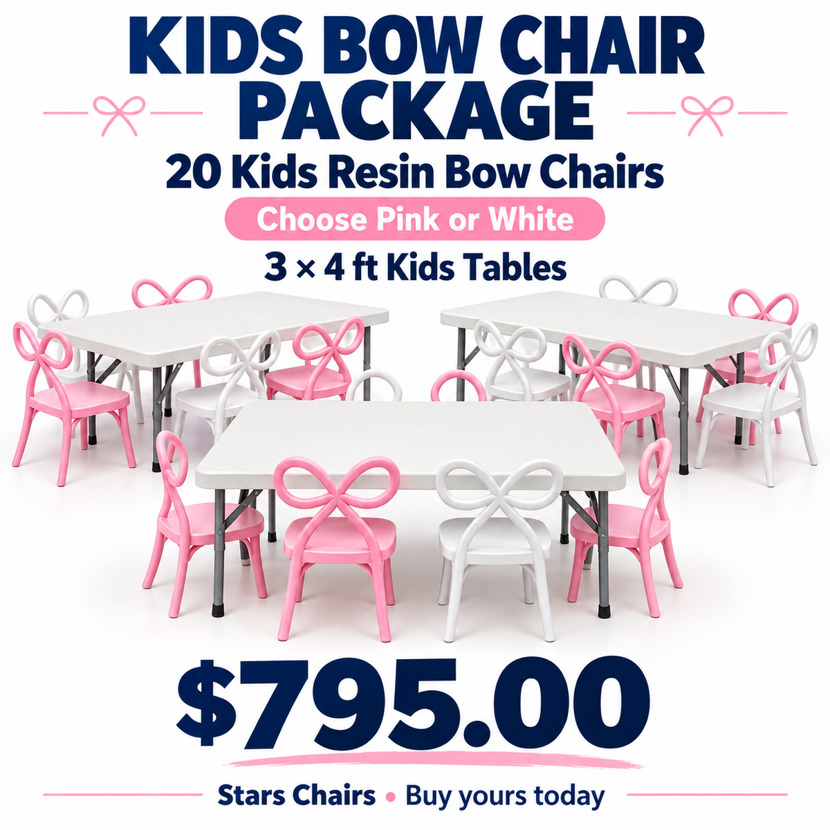 Kids bow chair package Main image