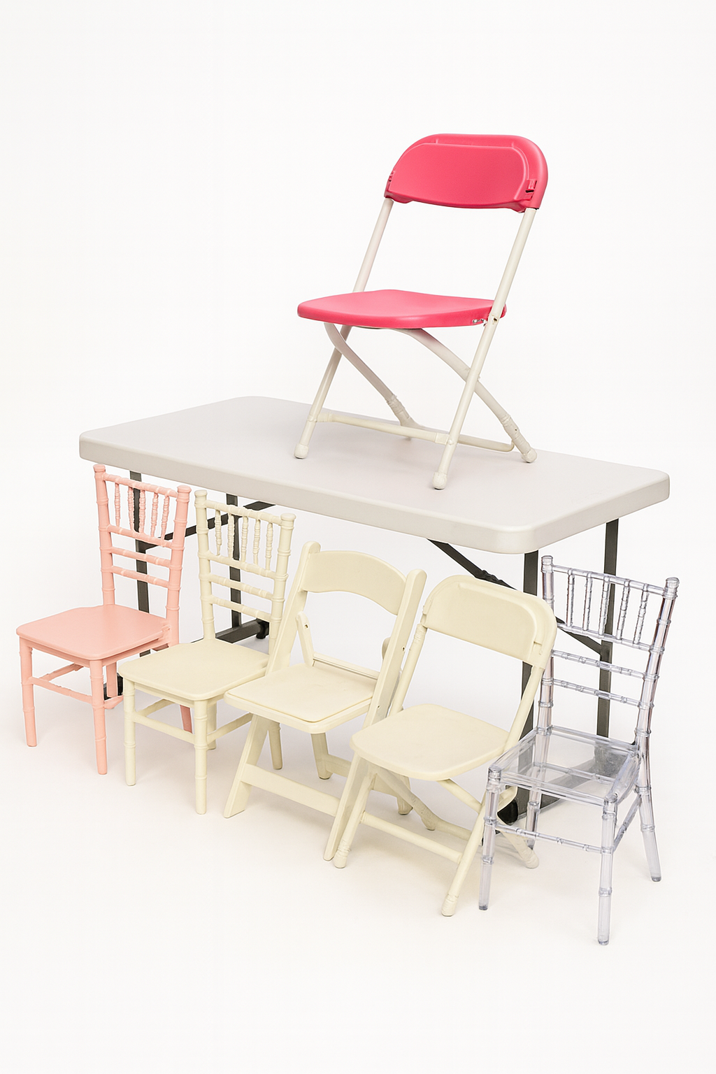 Kids tables & Chairs Resin chairs, Folding chairs, Chiavari chairs, 4 feet tables