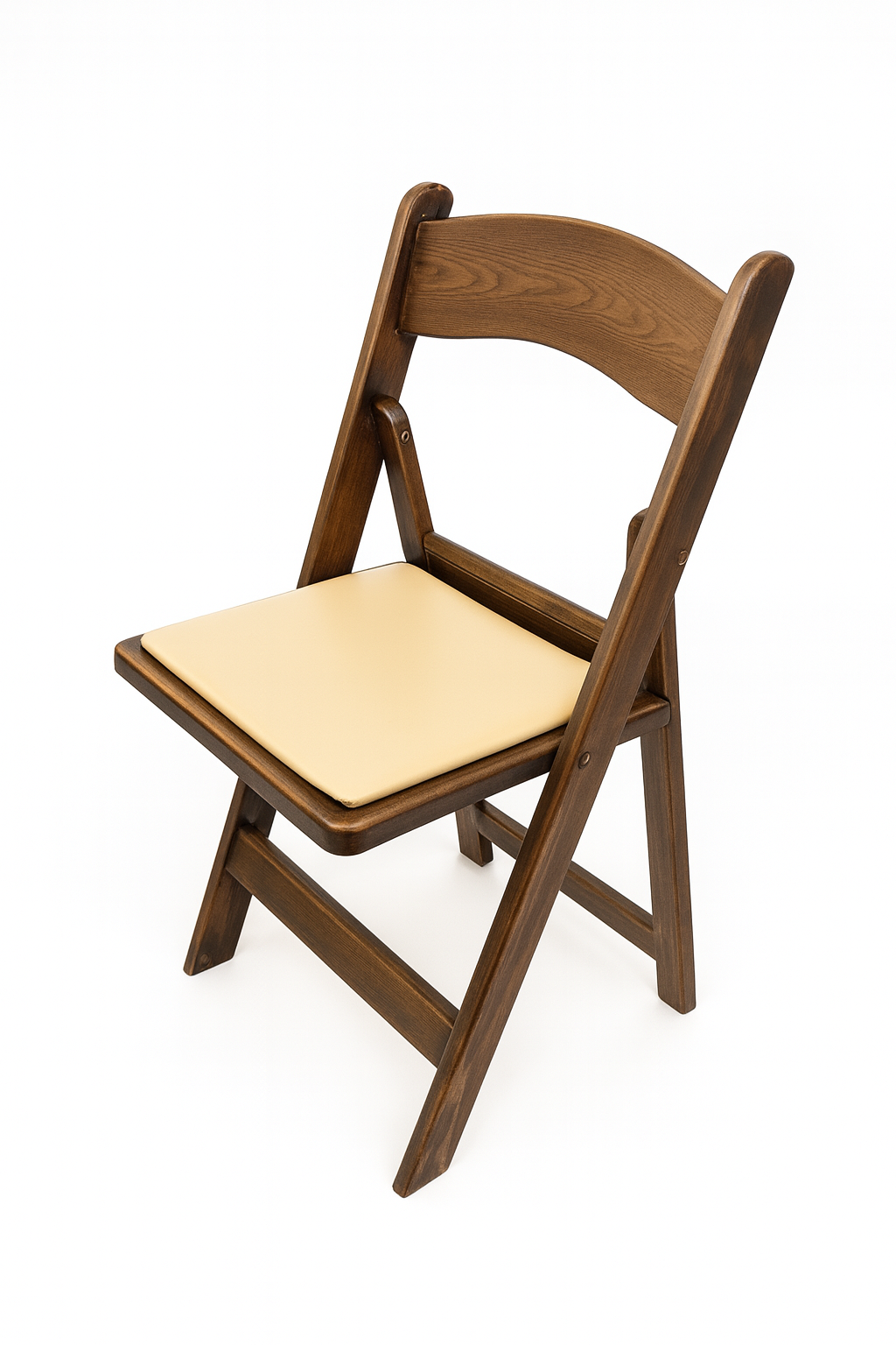 Fruitwood Resin Folding Chair with Tan Cushion 5Pcs