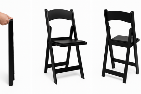 Black Resin Folding Chair 5Pcs