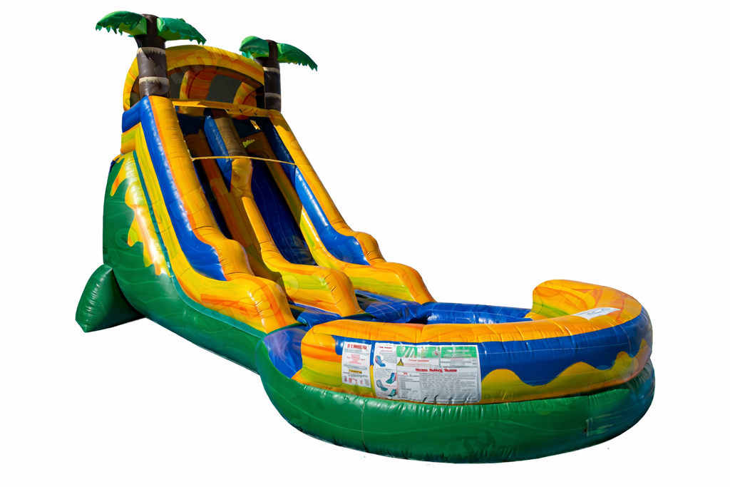 18 FT Light-Commercial Palm Paradise Water Slide blower included