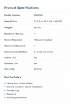 16 FT Light-Commercial Ocean Water Slide With Blower & accessories