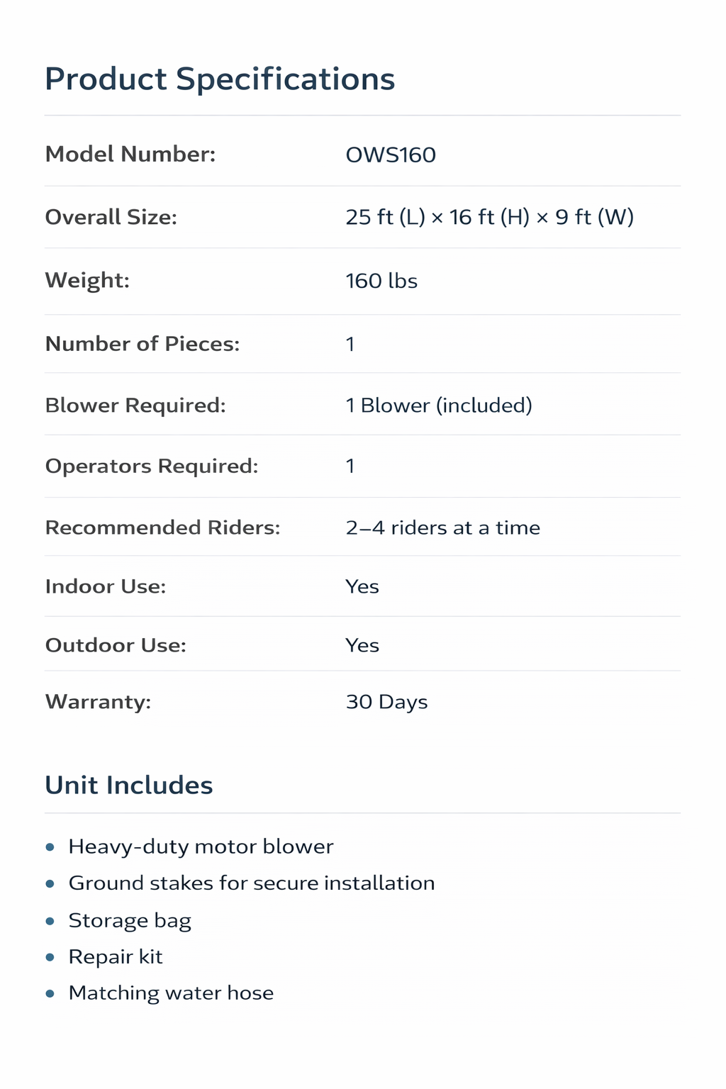 16 FT Light-Commercial Ocean Water Slide With Blower & accessories