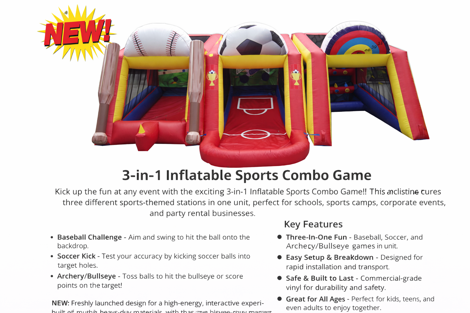 3 Games Combo Inflatable (3-in-1 Sports Challenge) Main image