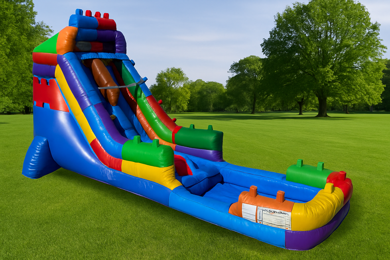 18 FT Light-Commercial Brick Blaster Water Slide