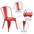 Commercial Grade Metal Indoor-Outdoor Stackable Chair RED