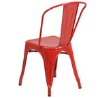 Commercial Grade Metal Indoor-Outdoor Stackable Chair RED