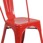 Commercial Grade Metal Indoor-Outdoor Stackable Chair RED