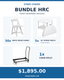 Bundle HRC – 50 White Resin Chairs, 5 Round Tables & Chair Dolly