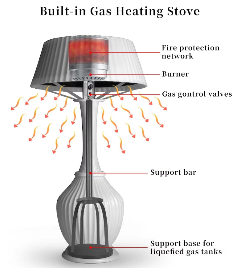Heater Luxury Landscaping Floor Lamp Big Standing Led Garden 7FT height