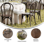Silla Thonet de resina con aspecto de madera para interiores y exteriores comerciales