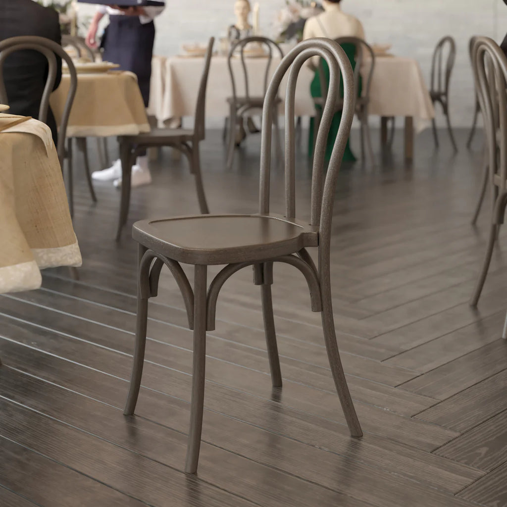 Commercial Indoor/Outdoor Wood Look Resin Thonet Style Chair