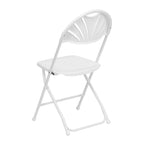 Silla plegable de plástico con respaldo tipo abanico, capacidad de 295 kg