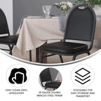 Silla de banquete apilable HERCULES Series de grado comercial con respaldo de cúpula y estructura metálica, capacidad 227 kg.