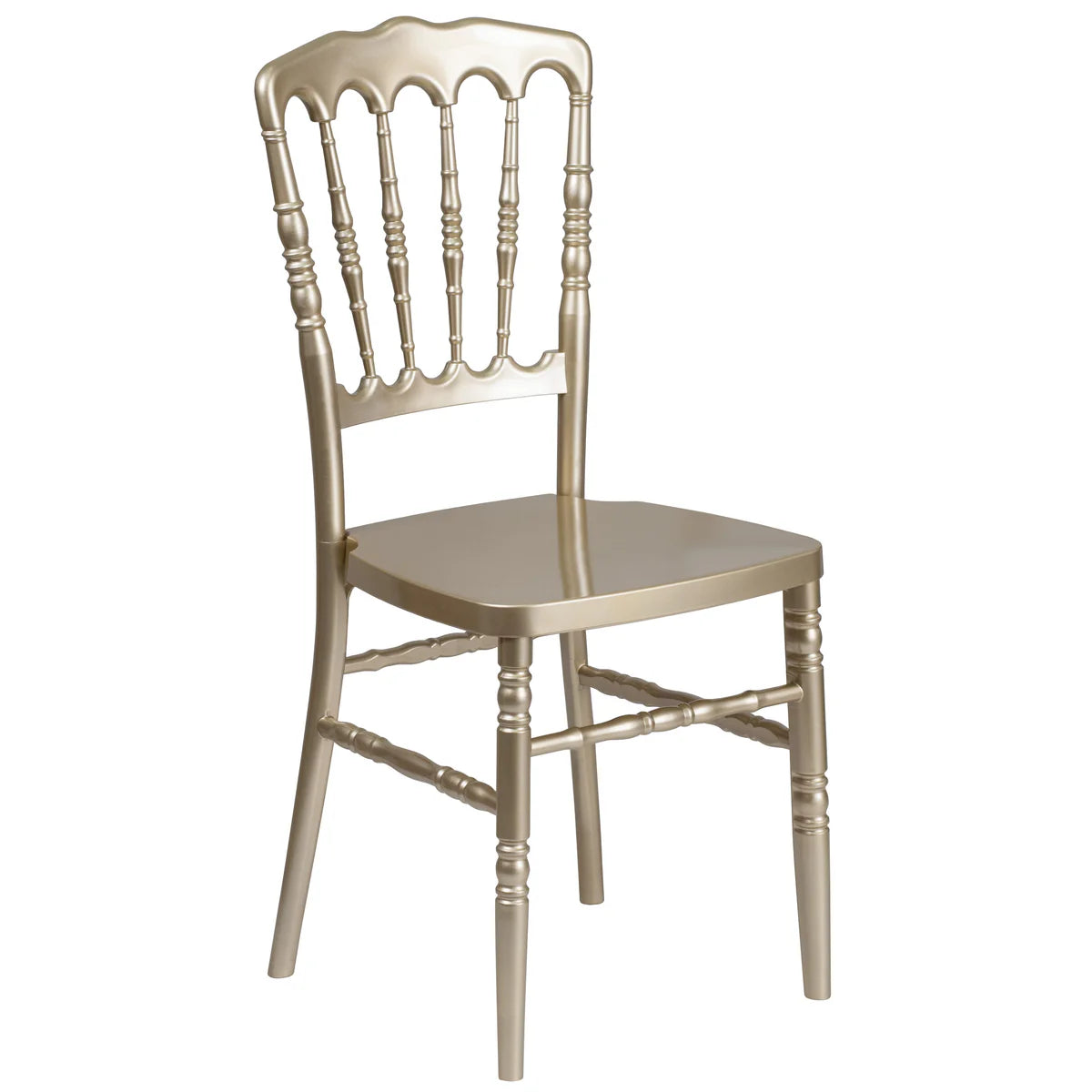 Gold Resin Stacking Napoleon Chair with Free Cushion