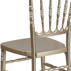 Gold Resin Stacking Napoleon Chair with Free Cushion
