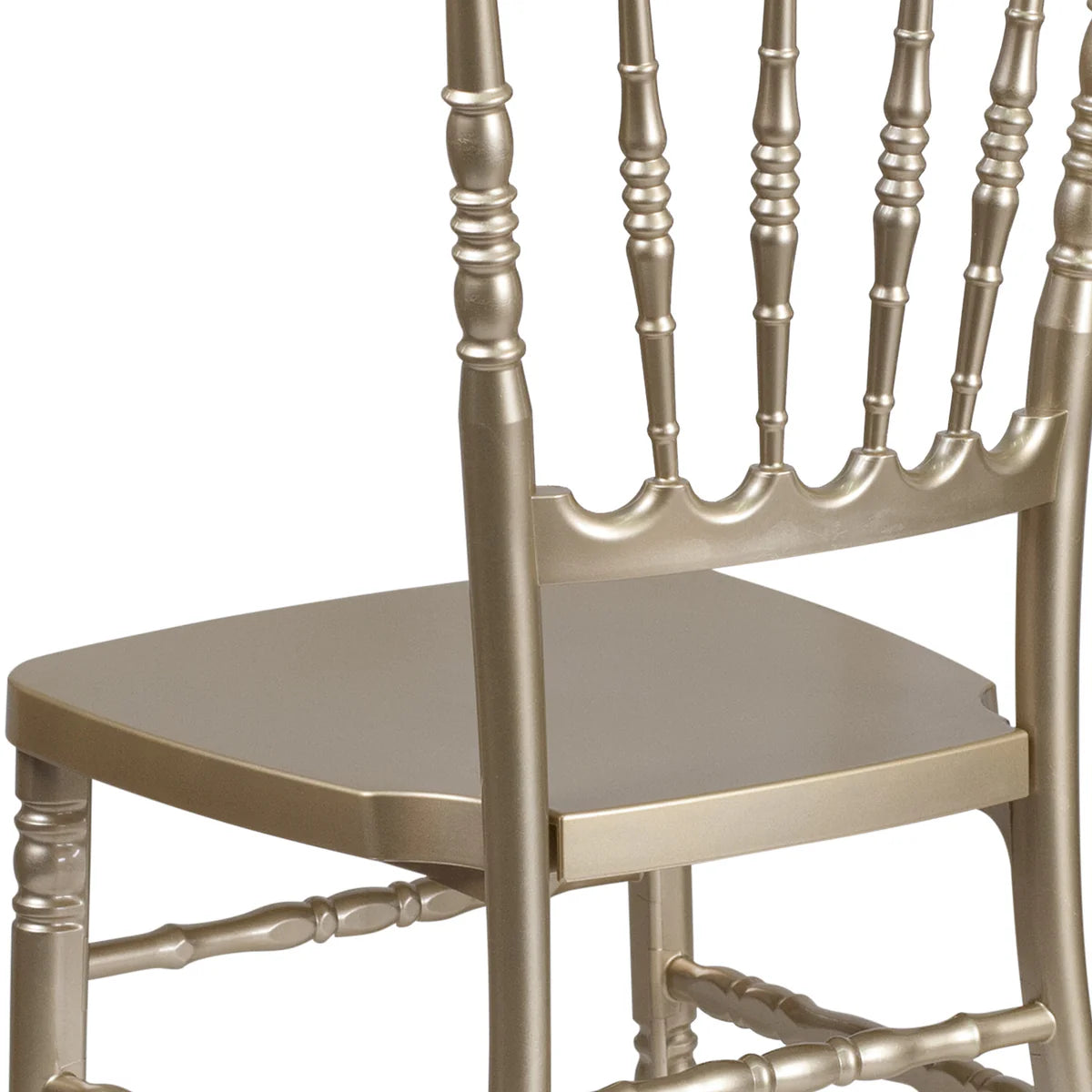Gold Resin Stacking Napoleon Chair with Free Cushion