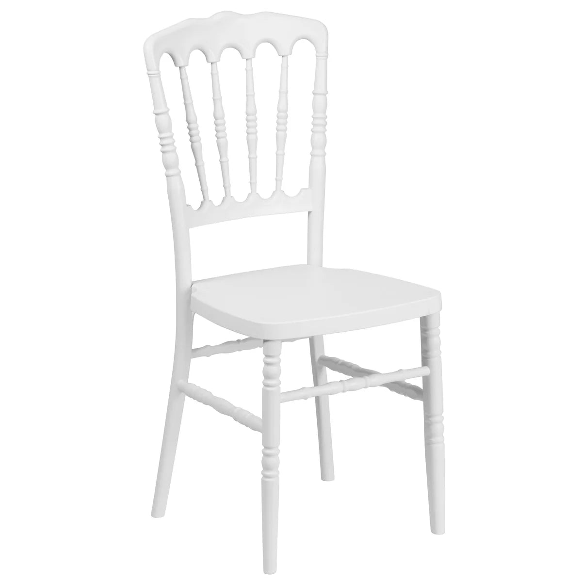 Silla Napoleón apilable de resina blanca con cojín gratis