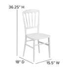 Silla Napoleón apilable de resina blanca con cojín gratis