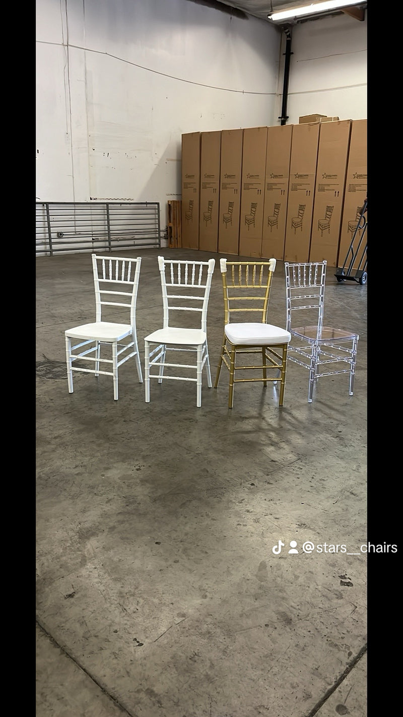 Chiavari Chairs GOLD, CLEAR, BLACK, SILVER, WHITE FREE CUSHION