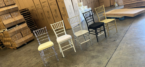 Chiavari Chairs GOLD, CLEAR, BLACK, SILVER, WHITE FREE CUSHION