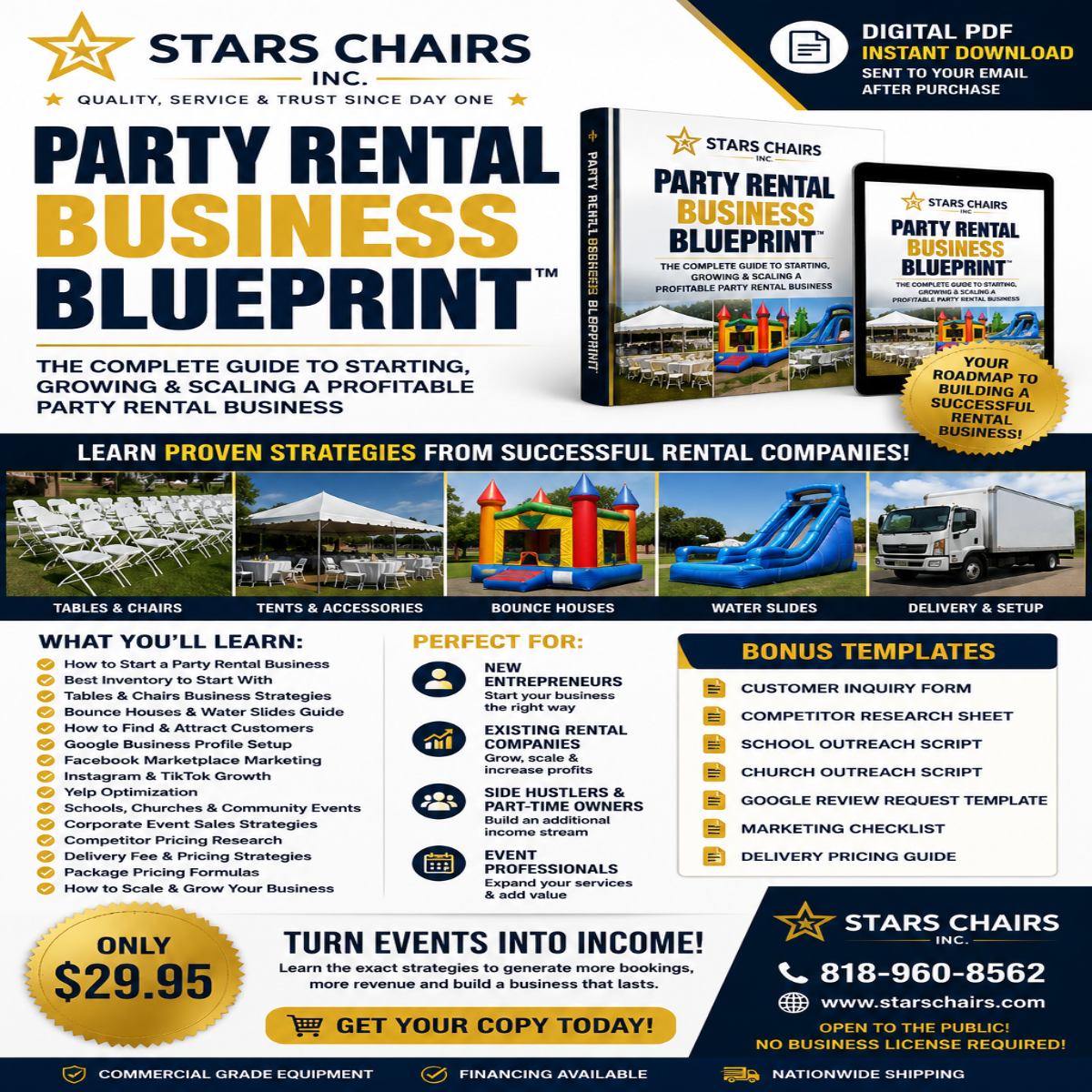 Party Rental Business Blueprint™
The Complete Guide to Starting, Growing & Scaling a Profitable Party Rental Company Main image