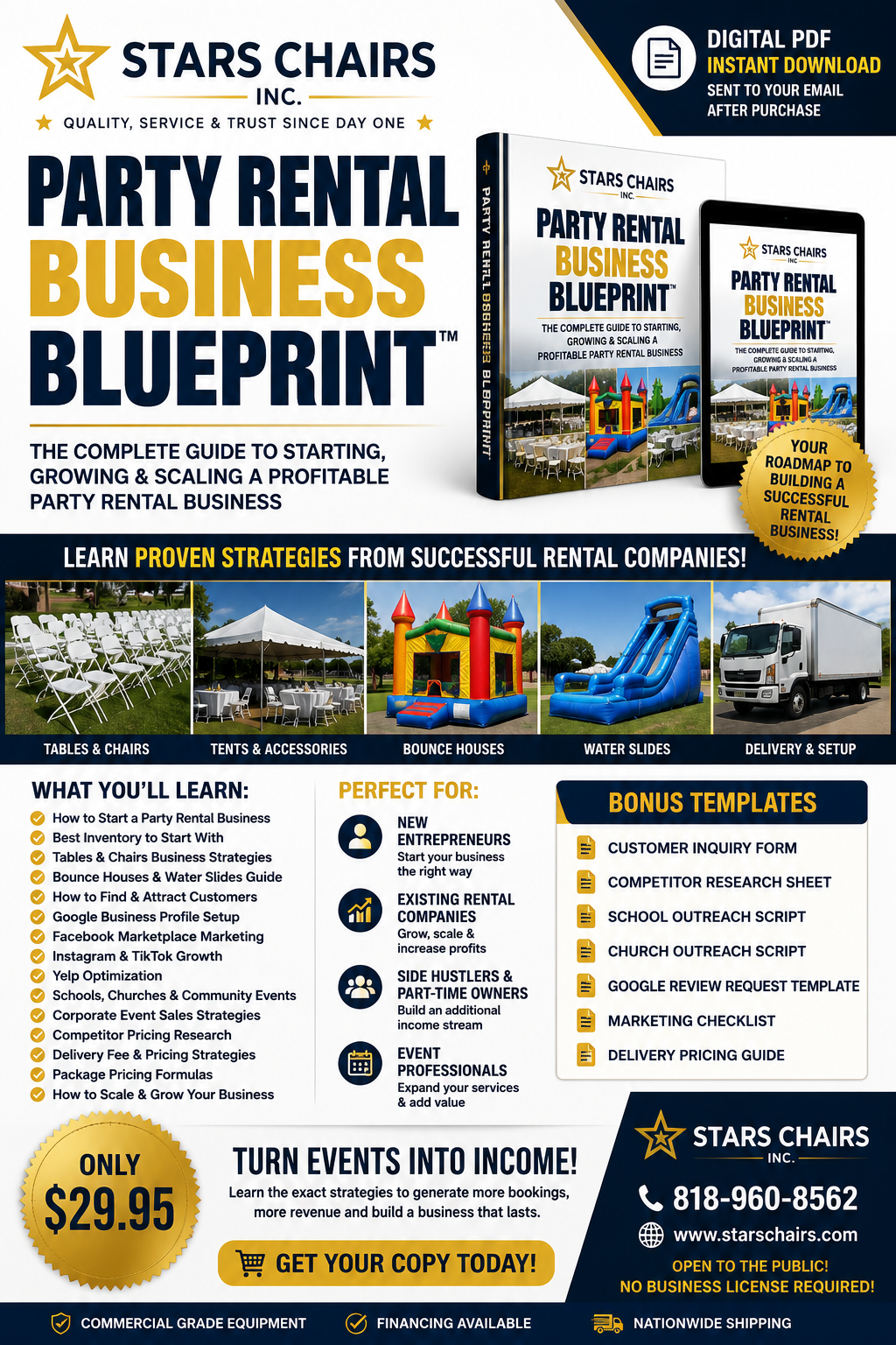 Party Rental Business Blueprint™
The Complete Guide to Starting, Growing & Scaling a Profitable Party Rental Company