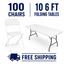Package Deal #1 - 100 Plastic Chairs 10 Tables-FREE SHIPPING NEW*