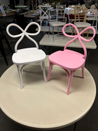 Kids Resin Bow Chair Pink & White NEW