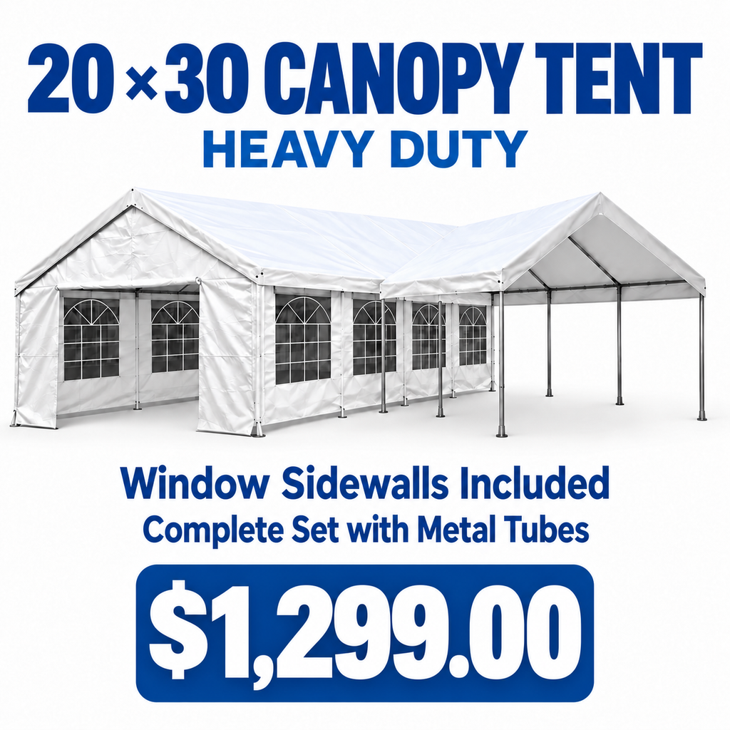 20 × 30 Heavy Duty Canopy Tent – Complete Set