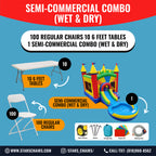 Tables & Chairs With Inflatable Wet & Dry Combo Package
