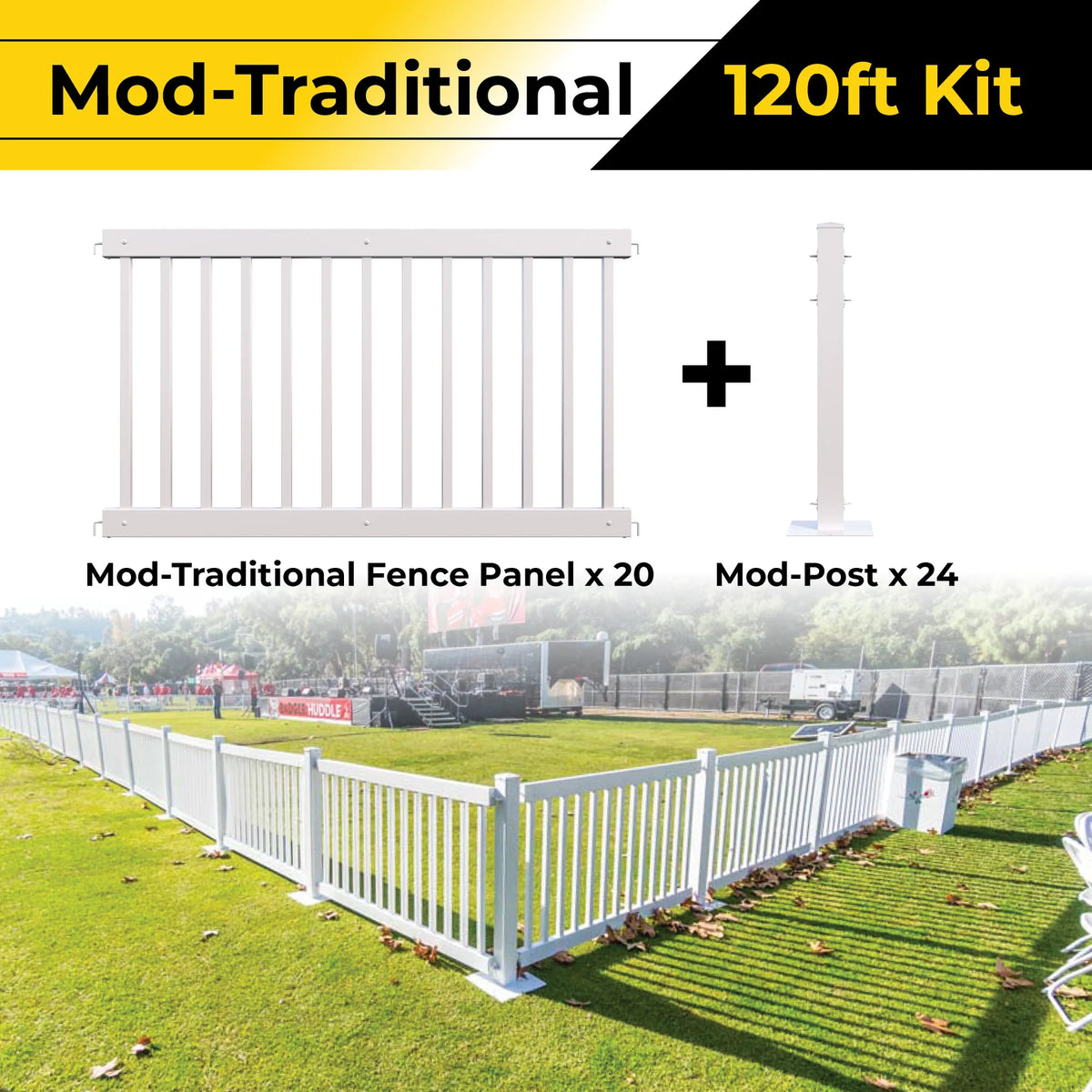 ModFence Picket Event Fencing Kit -  120ft Main image