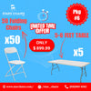 Starter pack Deal 50 Folding chairs 5 6-Feet tables