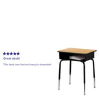 Student Desk with Open Front Metal Book Box