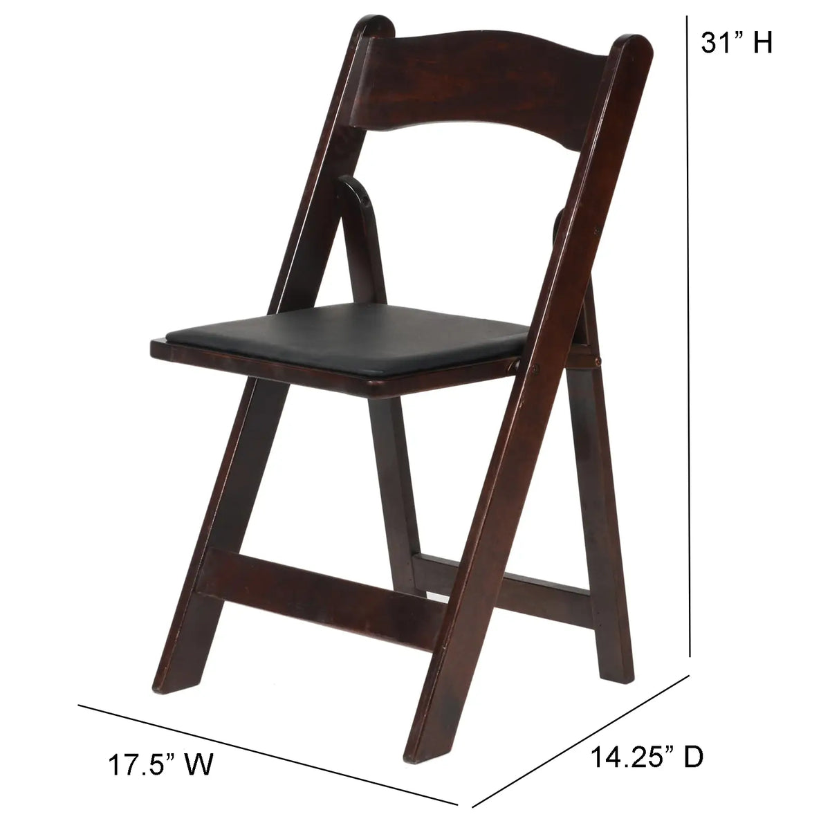 Silla plegable de resina de caoba TitanPRO™