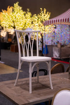 Resin Willow Stacking Chair 3 Colors available White, Black, Medium with Black Grain