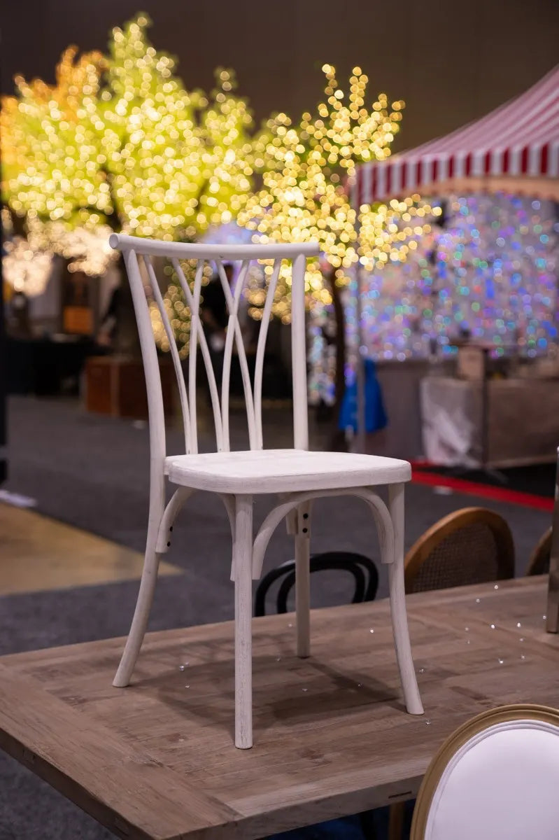 Resin Willow Stacking Chair 3 Colors available White, Black, Medium with Black Grain