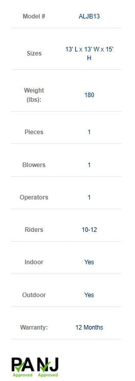 Aloha Jungle Bouncer 13×13 With Blower