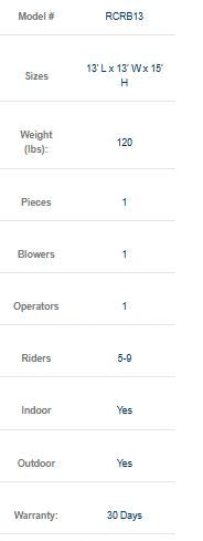 Light-Commercial Crayon Bouncer 13’x13′