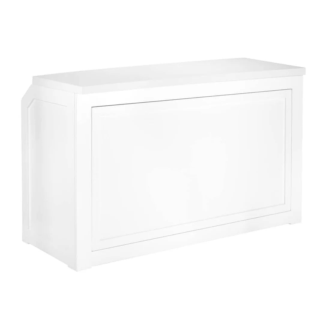 6' White Portable Folding Bar with HPL Reversible Front, Flush Top & Shelf Secondary image