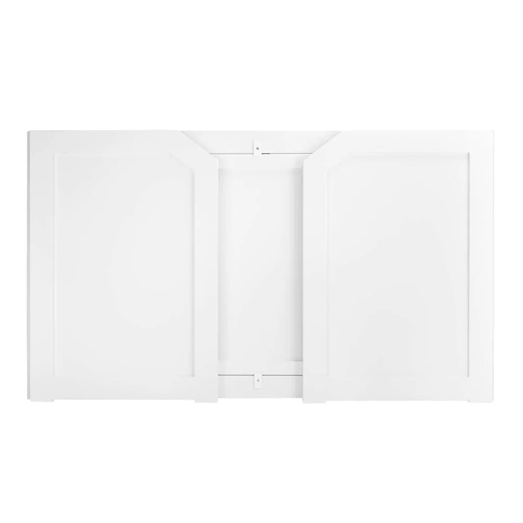 6' White Portable Folding Bar with HPL Reversible Front, Flush Top & Shelf