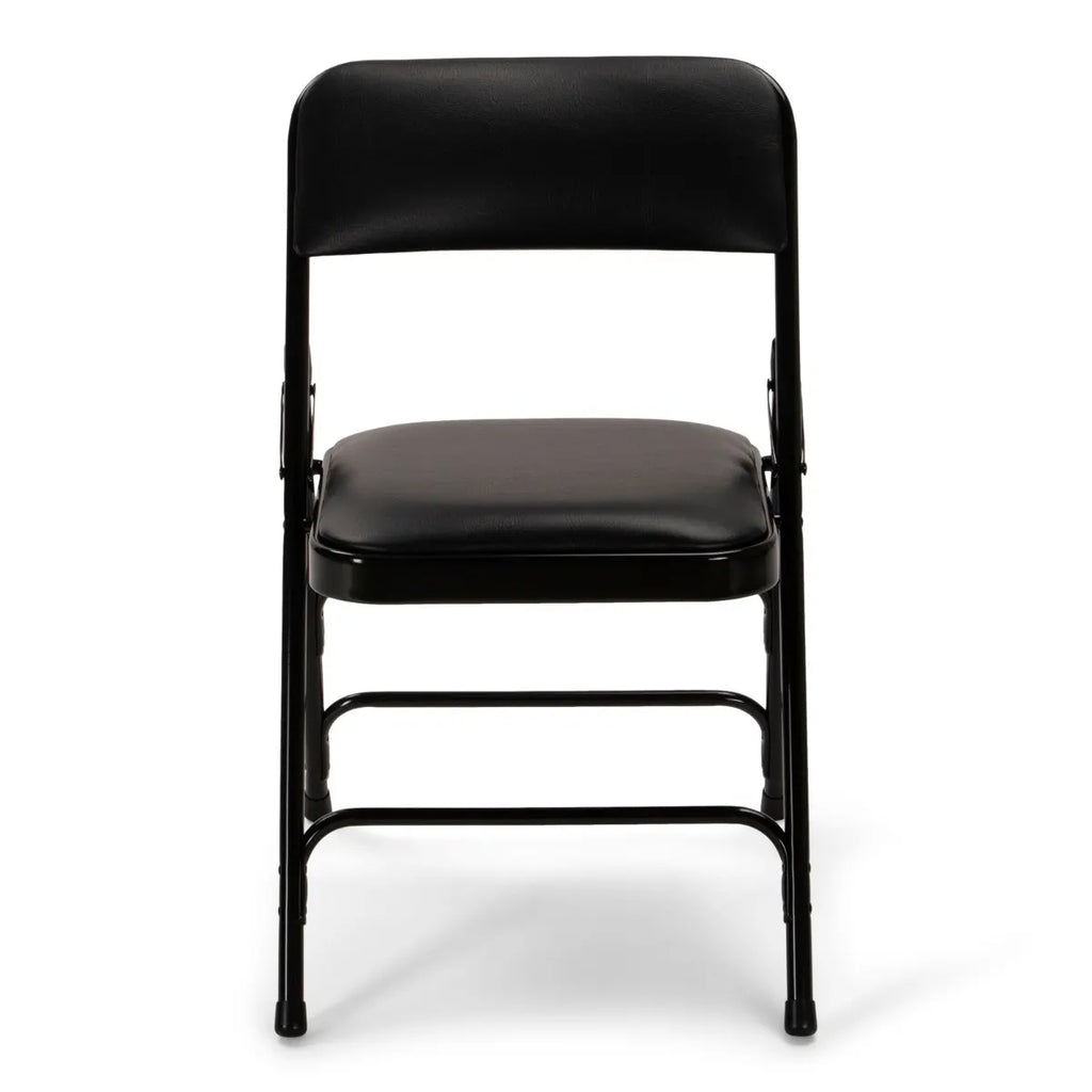 Titan Series Premium Triple-Braced Vinyl Padded Metal Folding Chair - Black