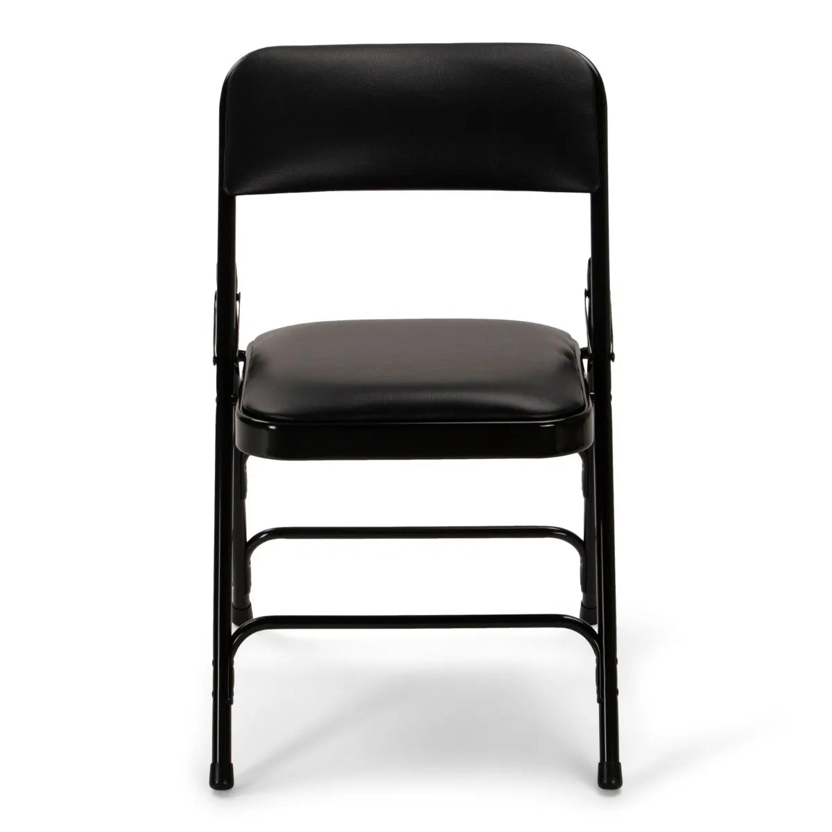 Titan Series Premium Triple-Braced Vinyl Padded Metal Folding Chair - Black