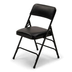 Titan Series Premium Triple-Braced Vinyl Padded Metal Folding Chair - Black
