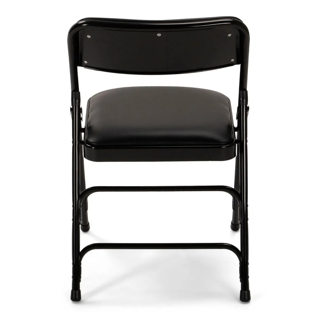 Titan Series Premium Triple-Braced Vinyl Padded Metal Folding Chair - Black