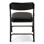 Titan Series Premium Triple-Braced Vinyl Padded Metal Folding Chair - Black