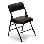 Titan Series Premium Triple-Braced Vinyl Padded Metal Folding Chair - Black