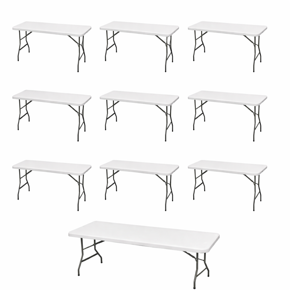 10 Plastic Folding Table- 6'x30''  Bundle Main image