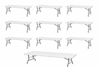 10 Plastic Folding Table- 6'x30''  Bundle